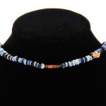 12pcs - 16 Inch Necklace made from 4mm to 6mm Rondelle beads in variegated blue, black and white. - Image 2