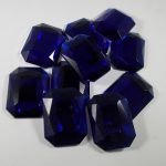 40x30mm Vintage Sapphire Flat Back Octagon Acrylic Gemstones - 10pcs - Image 2